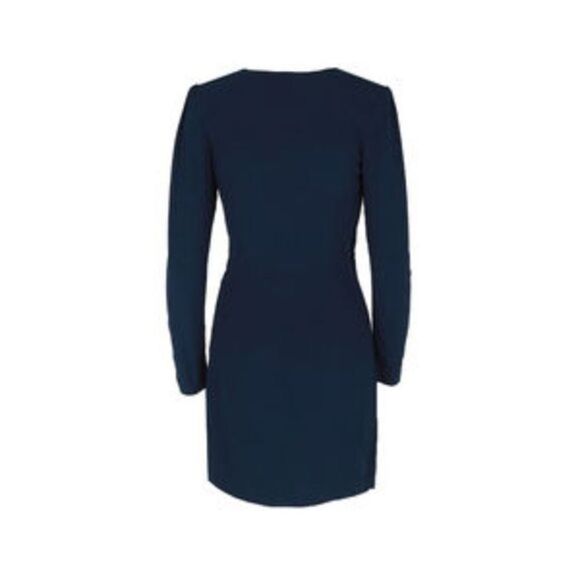 ✨HP✨Renie V-neck Long-sleeve Wrap In Navy Blue Viscose Short Casual Dress✨ - Picture 9 of 12